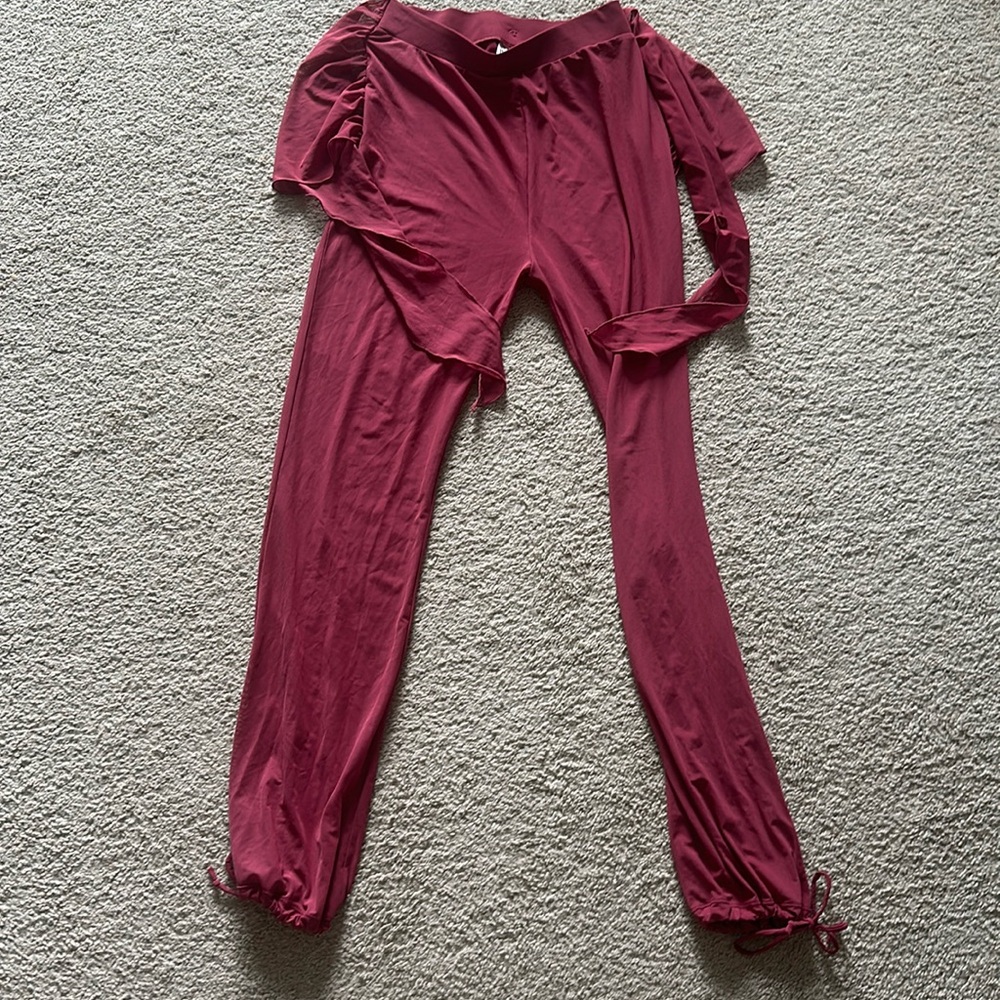 BuffBunny Burgundy Drawstring Swim Coverup Pants